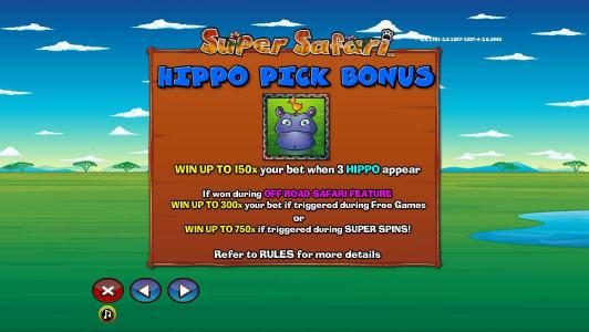 Hippo Pick Bonus rules