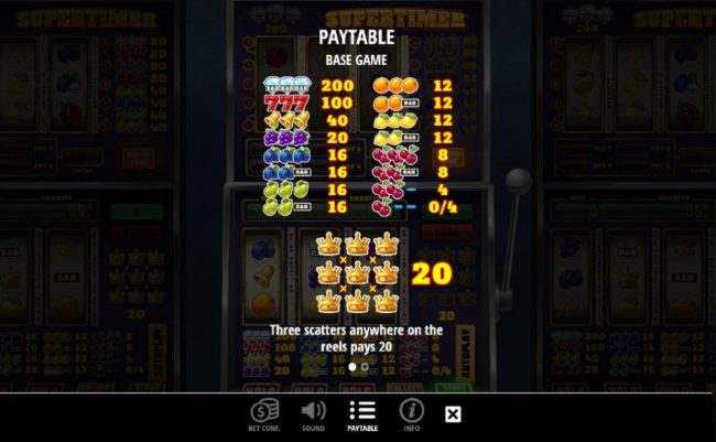 Slot game symbols paytable Base Game