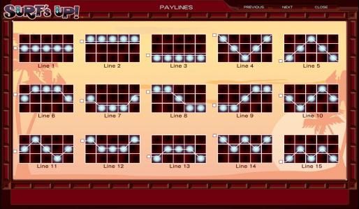 15 payline configuration diagrams