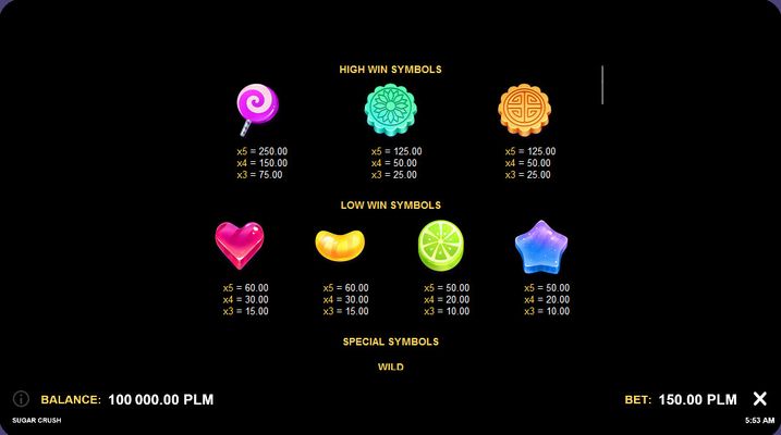 Paytable