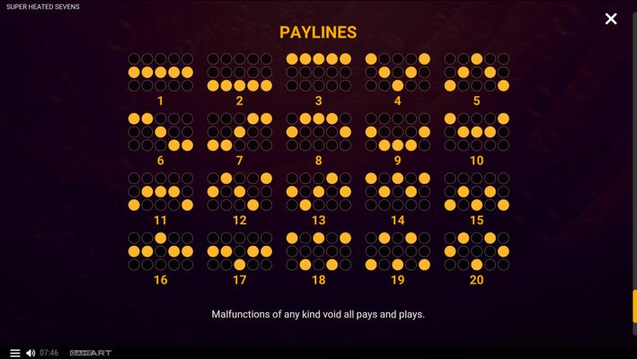 Paylines 1-20