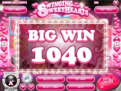 The free spins feature pays out a total of 1040 coins.