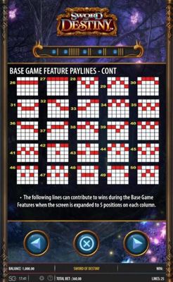 Base Game Feature Paylines 26-50