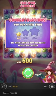 4 Free Spins Awarded