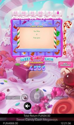 Sweet Candy Cash Megaways :: 8 free games awarded