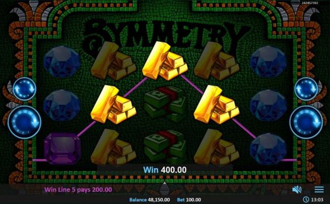A pair of winning paylines triggers a 400.00 jackpot award.