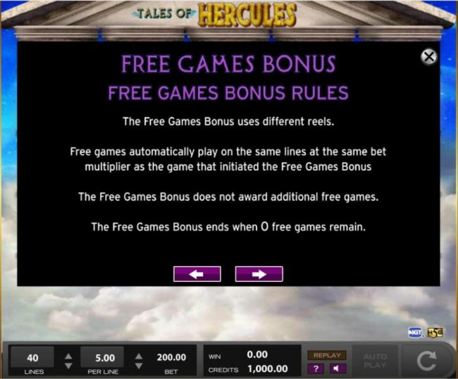 Free Games Bonus Rules