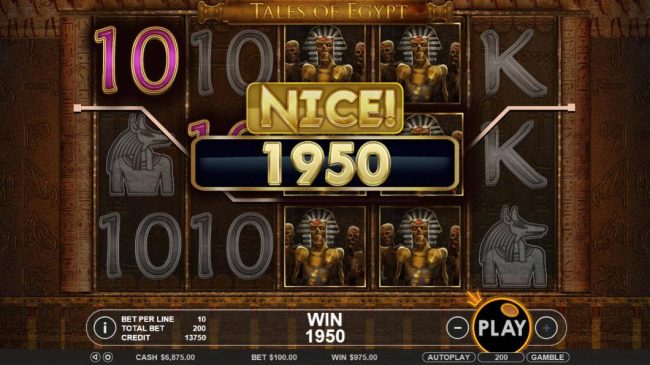 Multiple winning paylines triggers a 1950 coin big win!