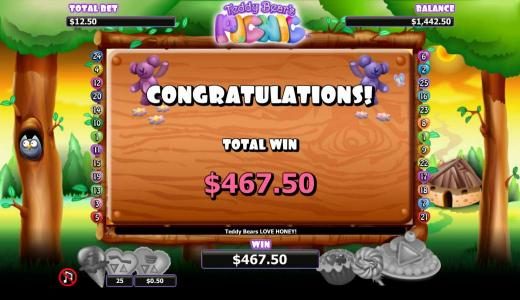 free games feature pays out a $467 total jackpot