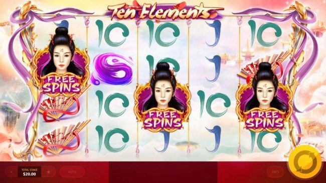 Free Spins feature triggers when player lands three free spins symbols anywhere on reels 1, 3 and 5.