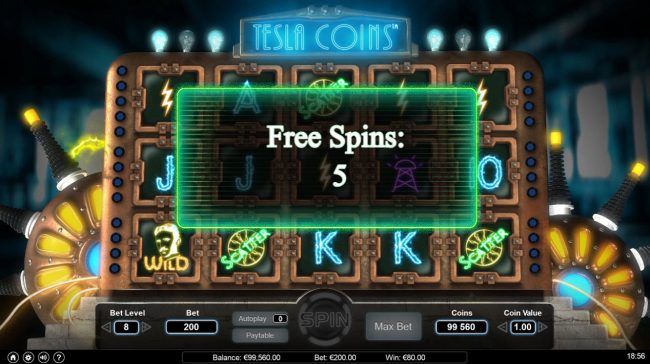 5 Free Spins Awarded