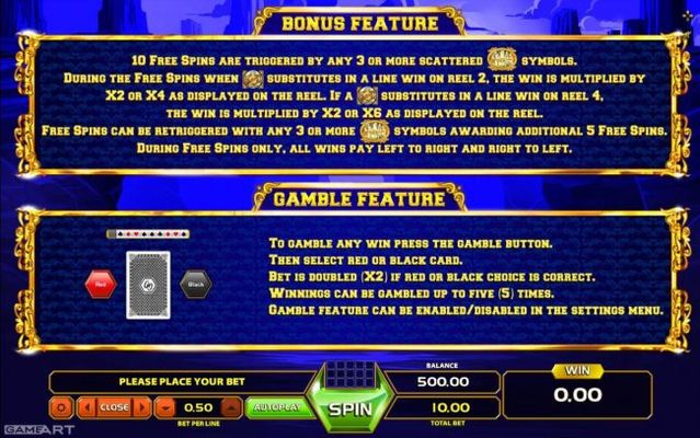 Bonus Feature and Gamble Feature Rules