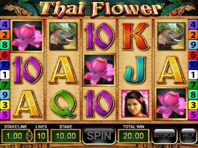 Three  lotus flower symbols triggers the free games feature.