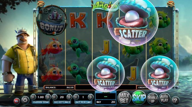 Three scatter symbols appearing anywhere on reels 3, 4 and 5 triggers the free spins feature.