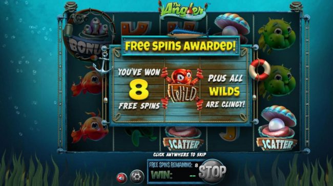 Free Spins awarded - 8 Free Spins with Sticky wilds!