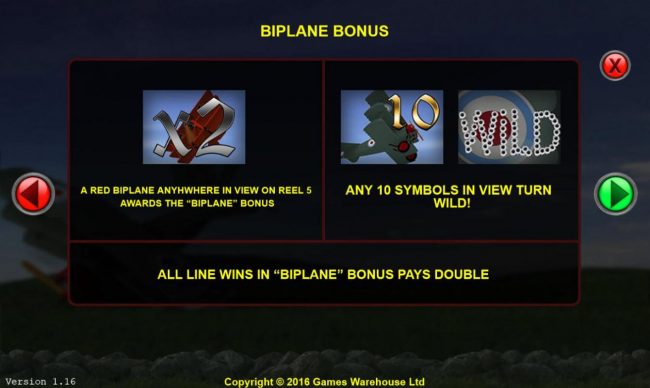 Biplane Bonus Rules