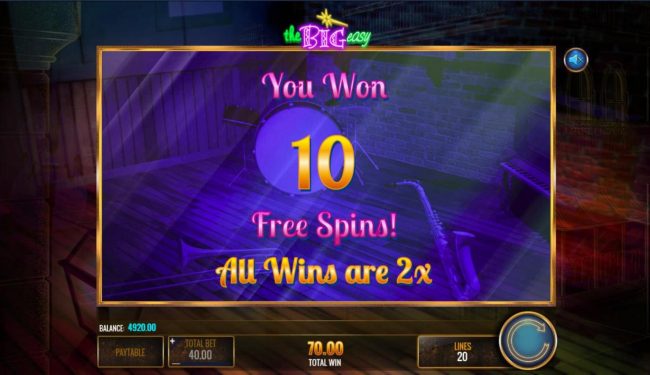 10 free spins with an x3 multiplier awarded player