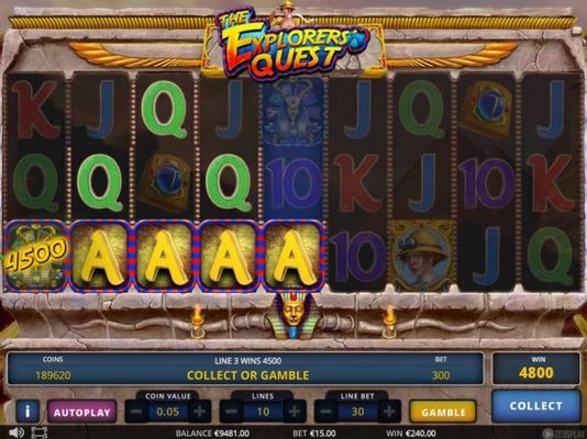 A 4800 coin jackpot win triggered by a pair of winning paylines.
