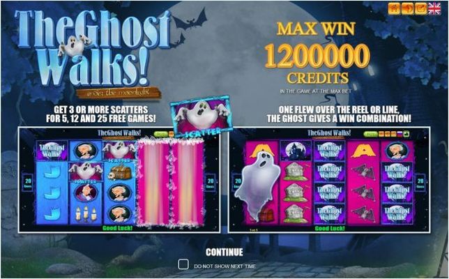 Game features include: scatters, free spins, wilds and a max win of 1200000 credits