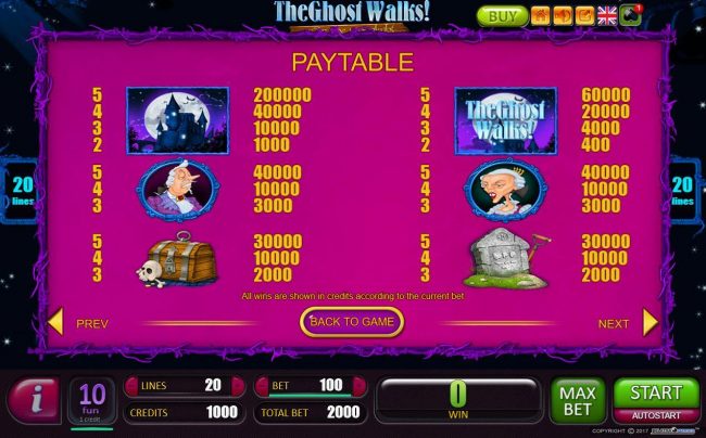 High value slot game symbols paytable