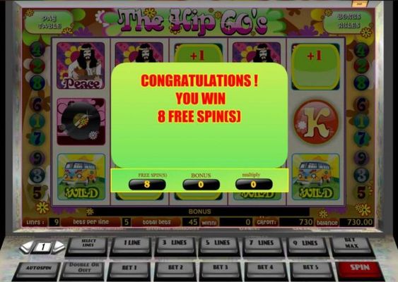 8 Free Spins awarded.