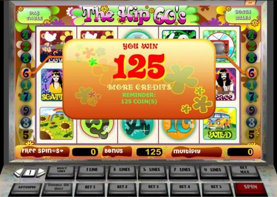 125 coins paid out during the Free Spins feature.