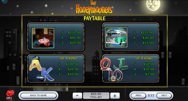 Low value game symbols paytable