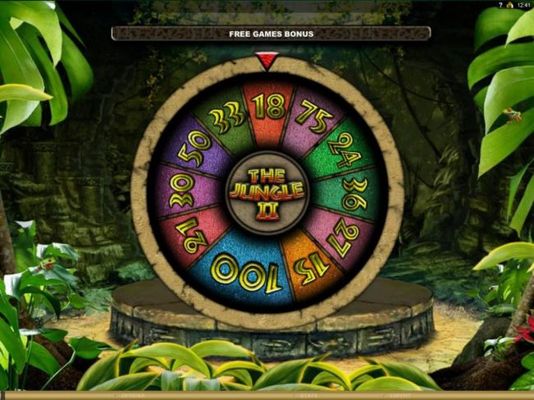 Win up to 100 free games with the Award Wheel. Here the wheel has spun and landed on 18 free games.
