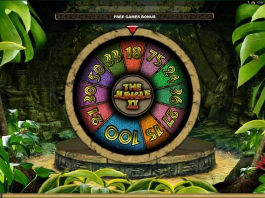 Win up to 100 free games with the Award Wheel. Here the wheel has spun and landed on 18 free games.