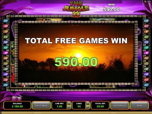 Total Free Games Win 590.00