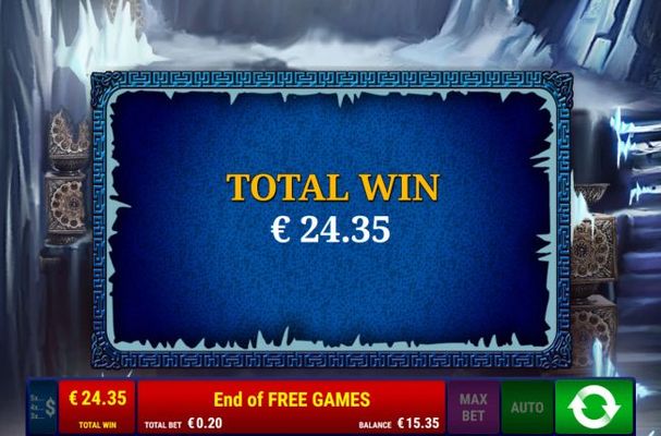Total free games payout 24 coins