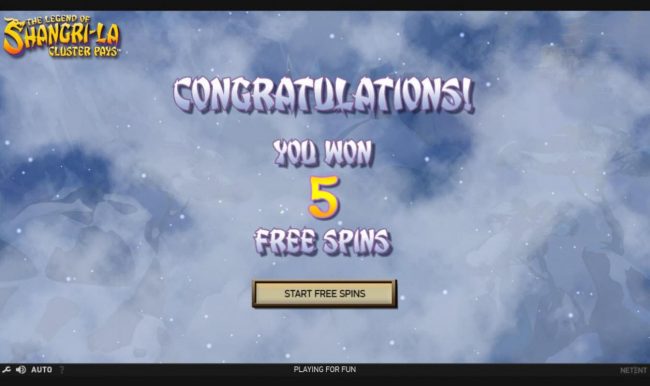 5 free spins awarded