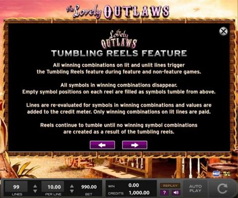 Tumbling Reels Feature Rules
