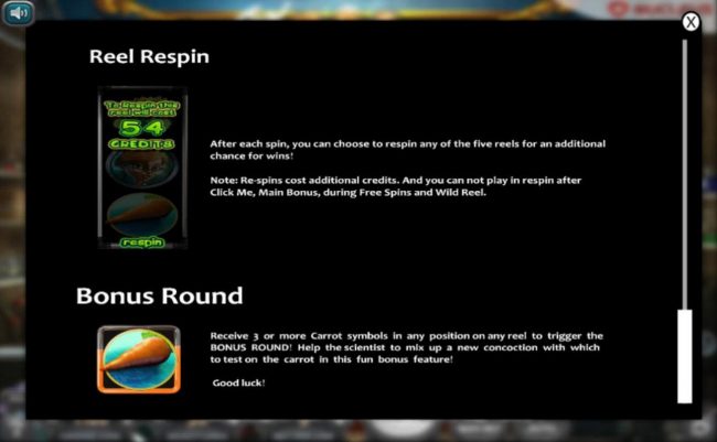 Reel Respin and Bonus Round Rules