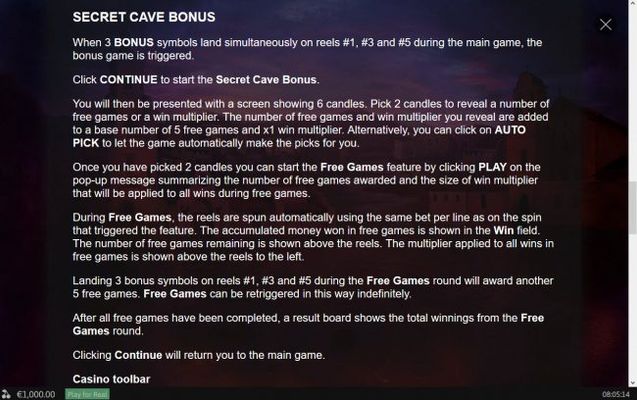 Bonus Game Rules