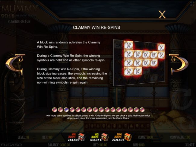 Clammy Win Respins