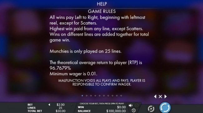 General Game Rules - The theoretical average return to player (RTP) is 96.7679%.