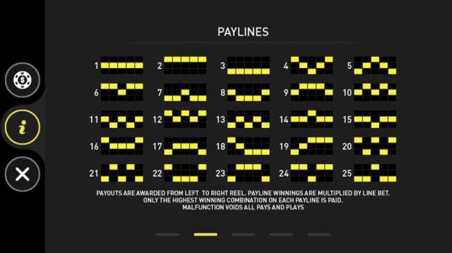 Paylines 1-25