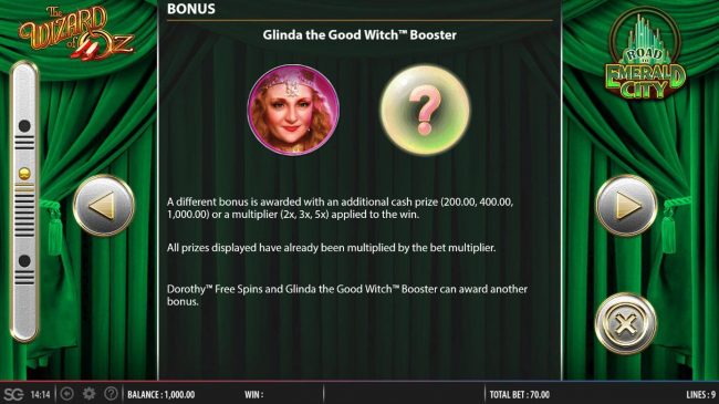 Glinda the Good Witch Booster Bonus Game Rules