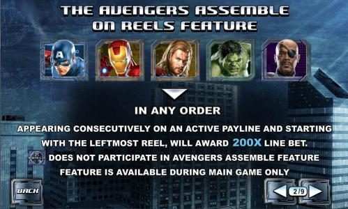 the avengers assemble on reels feature rules