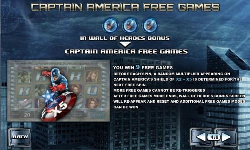 Captain America free games feature rules