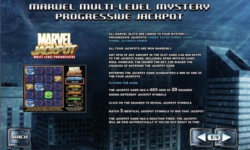 marvel multi-level mystery progressive jackpot