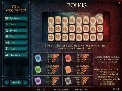 Bonus rules and how to play
