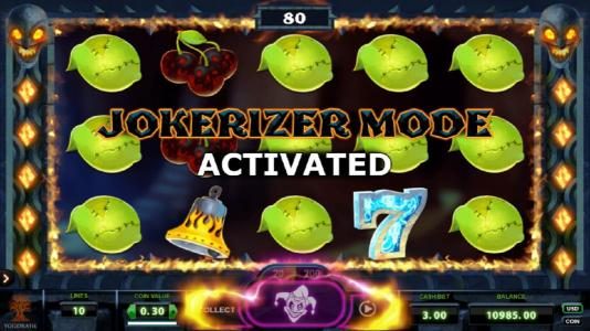 Jokerizer Mode activated after every winning spin. Collect or play.
