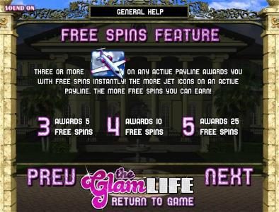 free spins feature rules