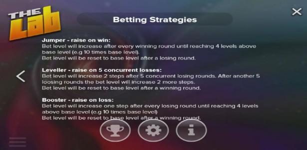 Betting Strategies - Choose the strategy that suits your style of play - Jumper, Leveller or Booster