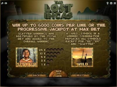 scatter and wild symbols paytable