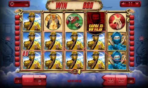 Multiple winning paylines triggers a 660 coin big win!