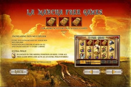 La Mancha Free Games - three or more scatter symbols win 10 free games