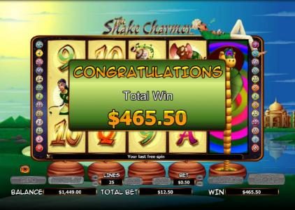 the free games feature paid out a $465 big win